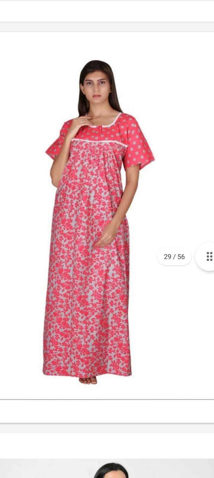 Ladies Nighty - Cotton, Customized Size, Printed Patterns, Short Sleeves | Breathable, Washable, Casual Wear With Customized Logo