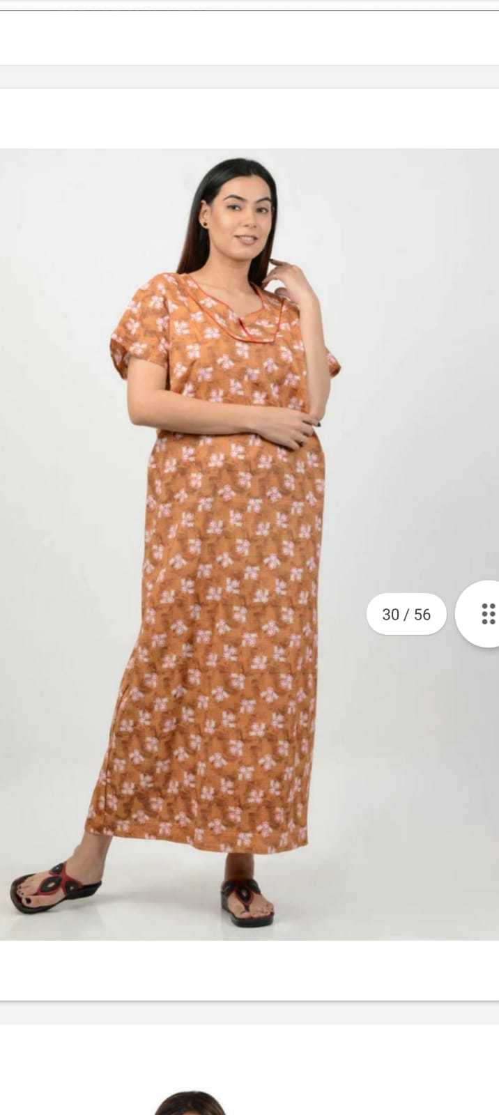 Ladies Nighty - Cotton, Customized Size, Printed Patterns, Short Sleeves | Breathable, Washable, Casual Wear With Customized Logo