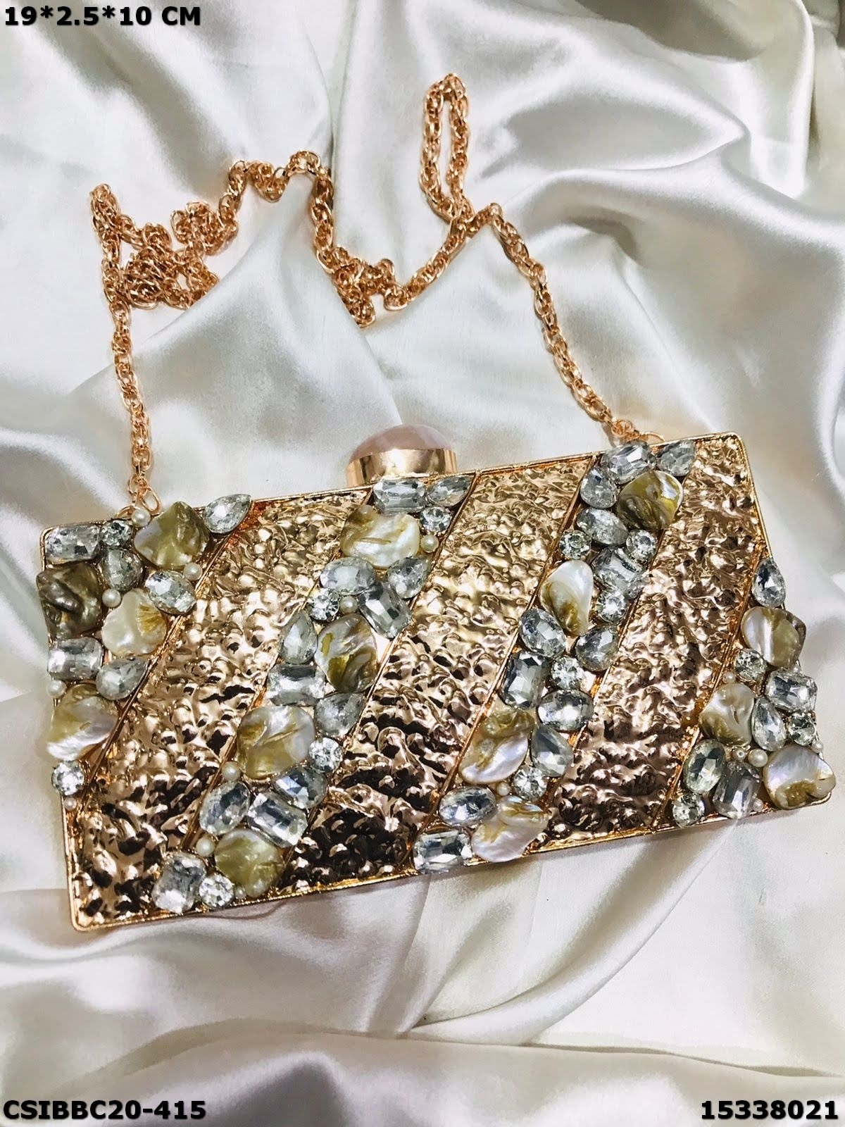 Multi Brass Mop Handmade Clutch Bag