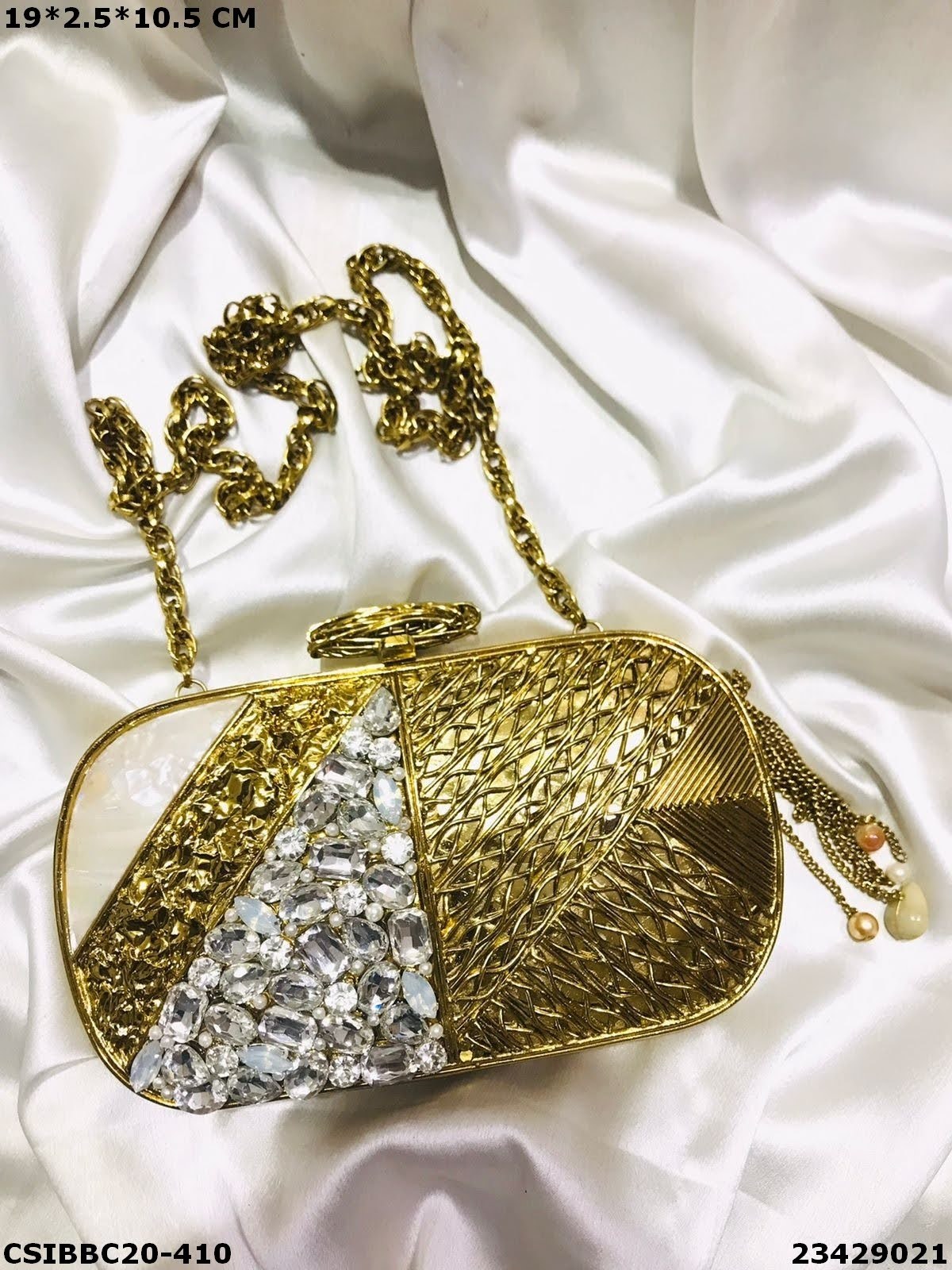 Multi Brass Mop Handmade Clutch Bag
