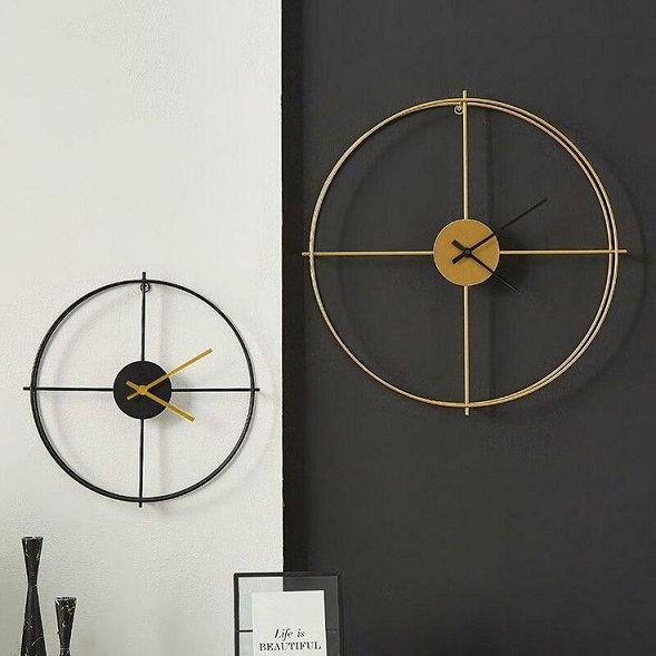 Iron Wall Clock - 20 Inch Digital Design | Gold, Brass, Black Finish, Customizable Elegance