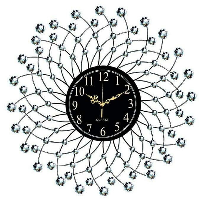 Home Decoration Wall Clock - Metal, 20 Inch Round, Gold & Black | Customizable Design, Elegant Illumination For Home, Spa & Gifts