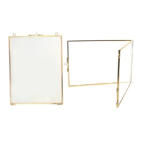 Home Decoration Photo Frame - Glass, 152.4x203x152 Mm, Gold And Silver (Customizable) | Handmade, Eco-friendly, Easy To Clean, Elegant Design