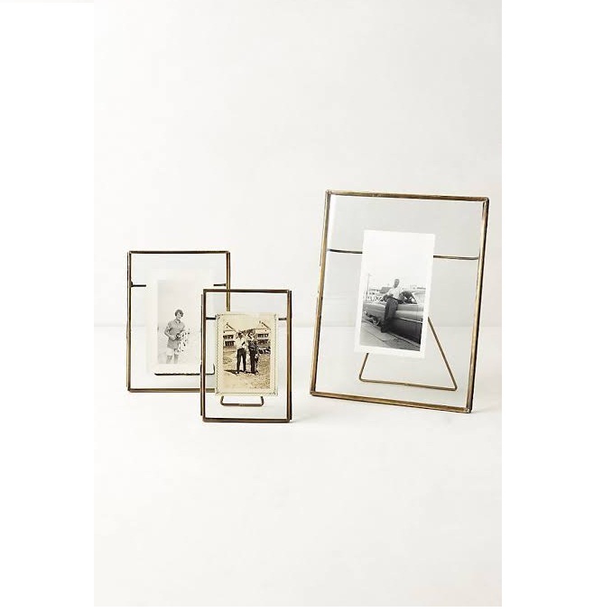 Hanging Clear Glass Photo Frame - 4 Inch Width, 152 Inch Height | Handmade Eco-friendly Design, Gold And Silver Finishing, Easy To Clean