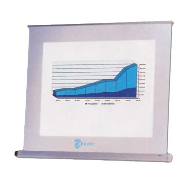 Projection Screen - Aluminum Frame 100 x 75 cm, Matte White Display | High Resolution, Manual Operation, Supports Up to 100-inch Projection