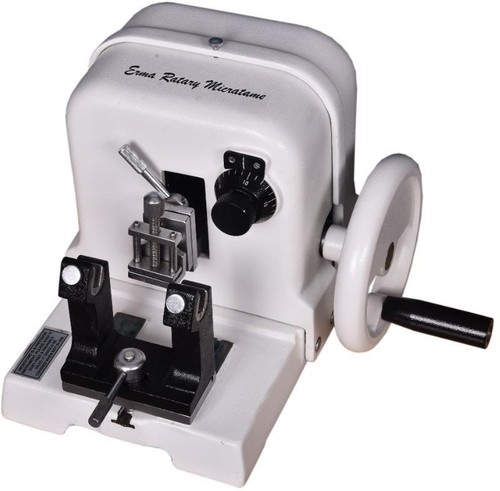 Erma Microtome - Durable Metal and Plastic Build, Compact Design | High Precision Cutting, Manual Operation, Adjustable Thickness Settings, Ergonomic Handle