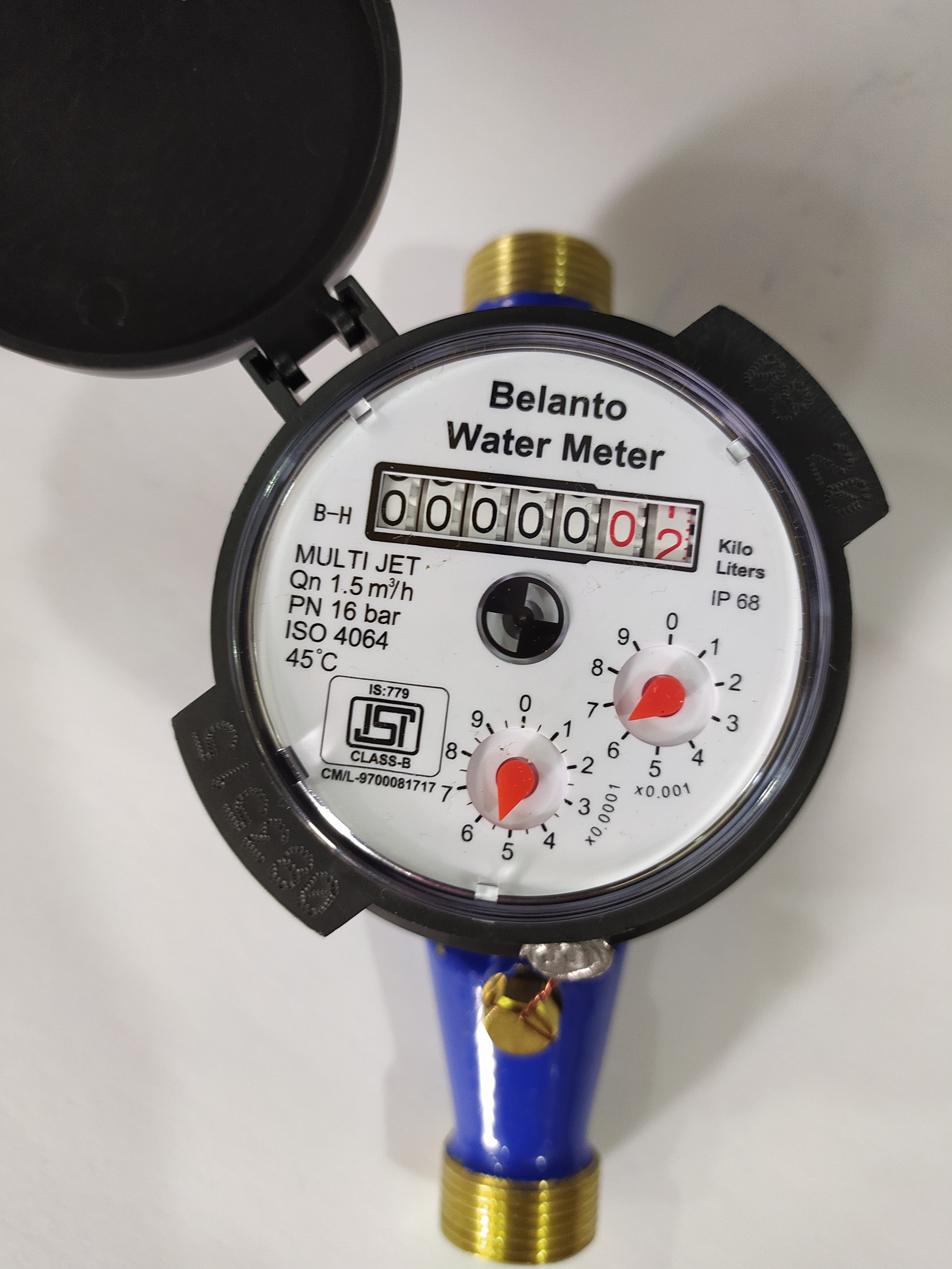 Multijet Water Meter Accuracy: +_2 %