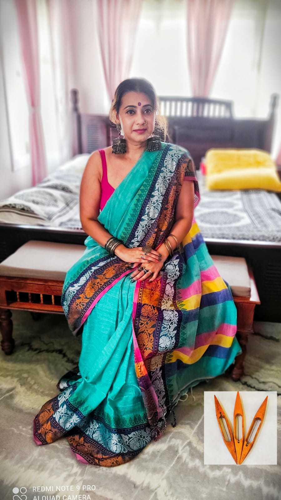 Pure Cotton Handloom Sarees - 6.5 Meters Length With Blouse Piece, Yellow Woven Pattern Ideal For Parties