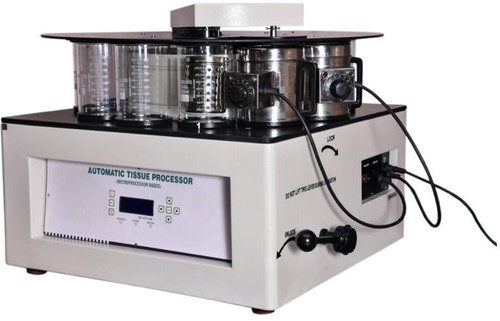 Automatic Tissue Processor - Digital Panel with Feather Touch Keypad, 12-Stage Programmable Timing Sequence, Thermostatically Controlled Wax Bath, LCD Display for Timed Monitoring