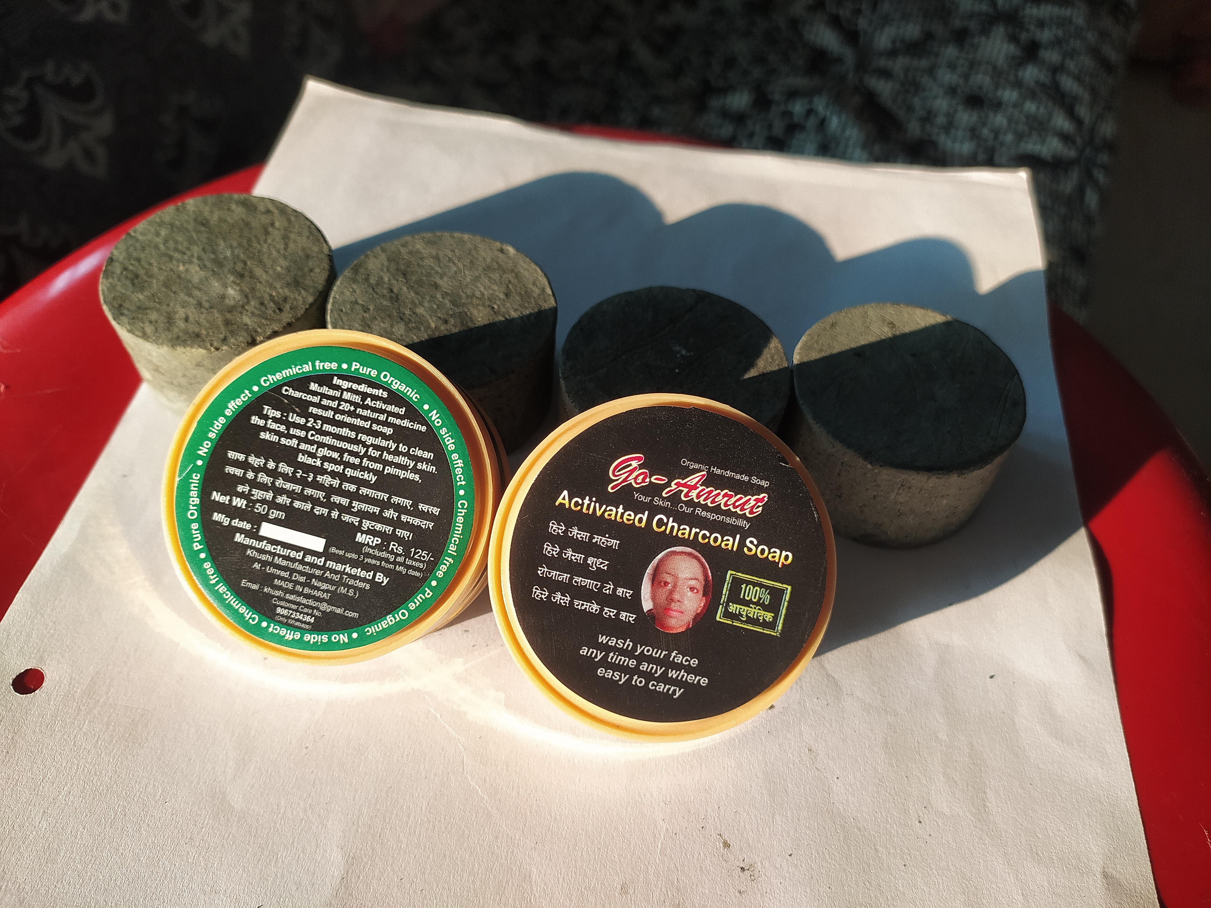 Activated Charcoal Soap - Natural Ingredients, 100g Size | Black Color, Targets Pimples, Acne, Blackheads, Oily Skin, Scars