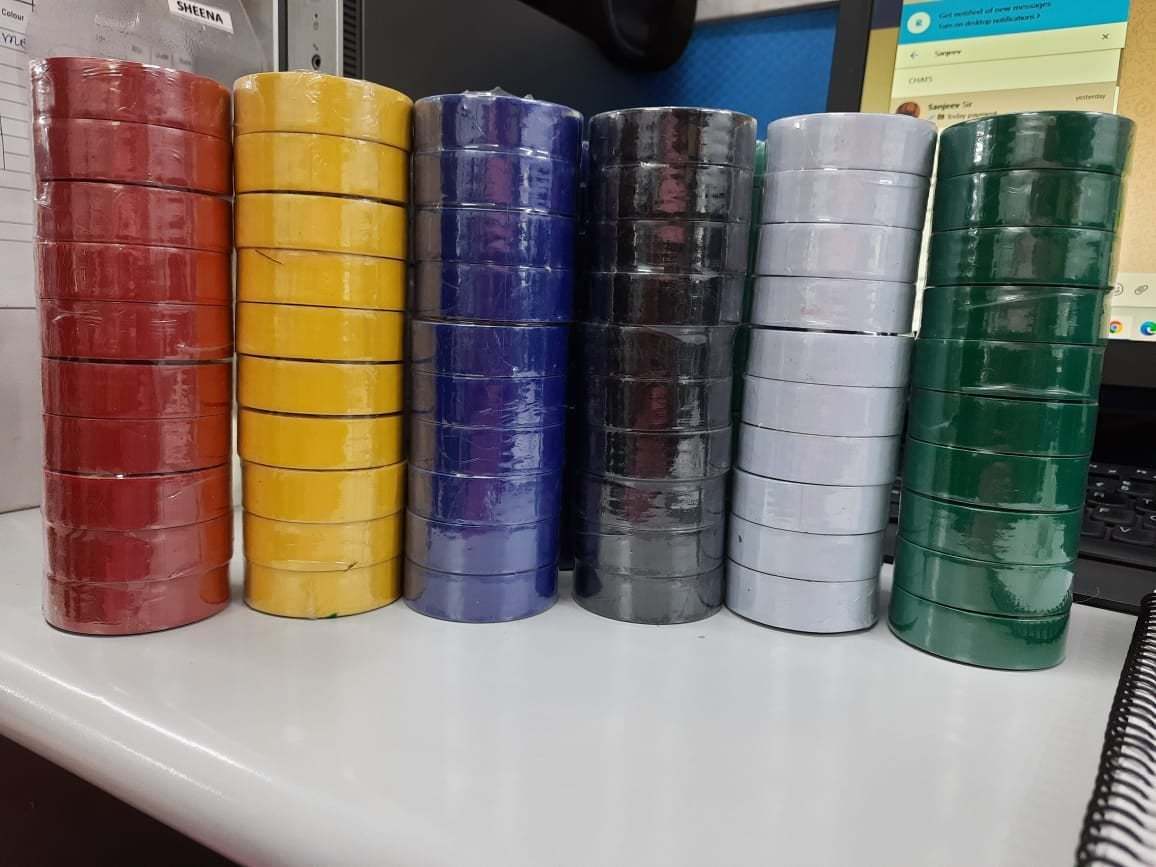 Insulation Tape - Pvc, 6m X 16mm , Blue, Green, Black, White, Yellow, Red | Single Side Rubber Adhesive, 0.120 Thickness, Durable For Electrical Applications