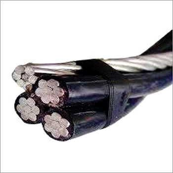ABC Cable - Aluminium 4 Core, 1100 V PVC Insulation | Solid Round Conductor, Black Jacket, Power Station & Railway Application, 50 Hz Frequency