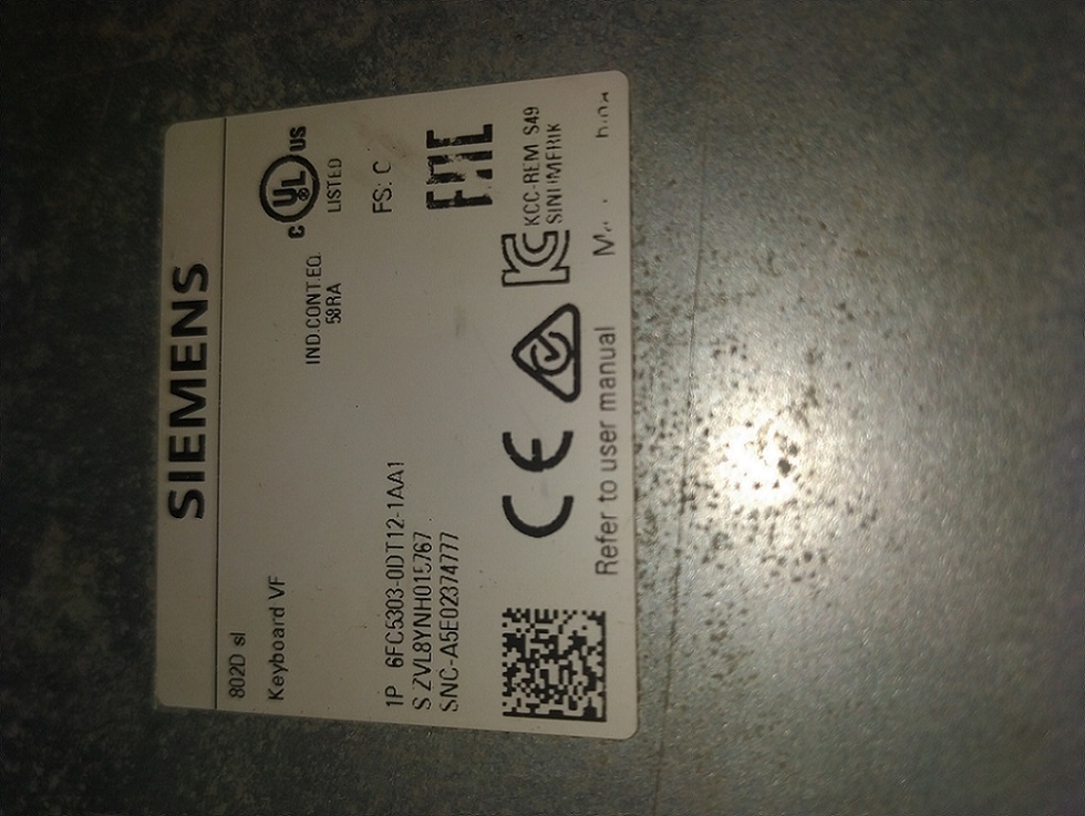 Siemens 6fc5303-0dt12-1aa1 Keypad