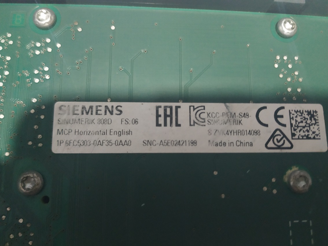 Siemens 6fc5303-0af35-0aa0 Keypad