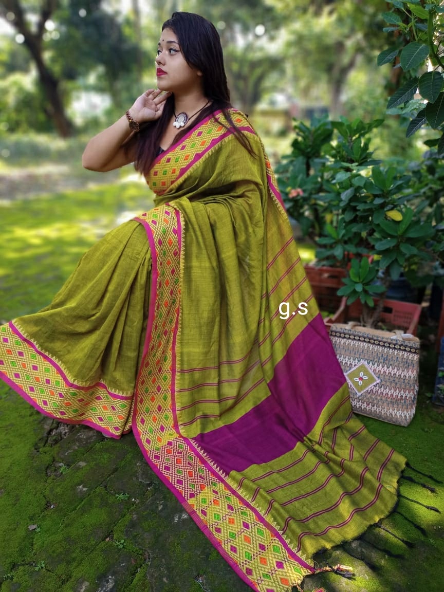 Cotton Saree - Premium Quality Pure Cotton, 6.5 Meters Length, Black Color | Handloom Weaving, Perfect Party Wear, Includes Blouse Piece