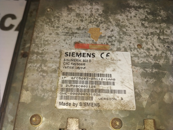 Siemens 6fc5603-0ac12-1aa0 Keypad