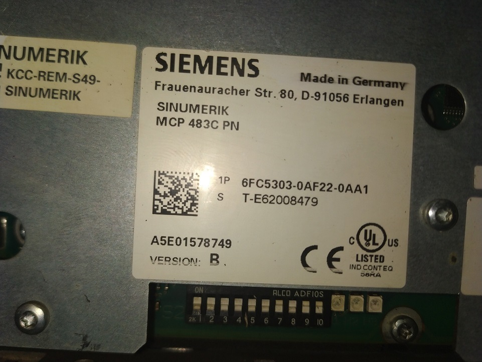 Siemens 6fc5303-0af22-0aa1 Keypad