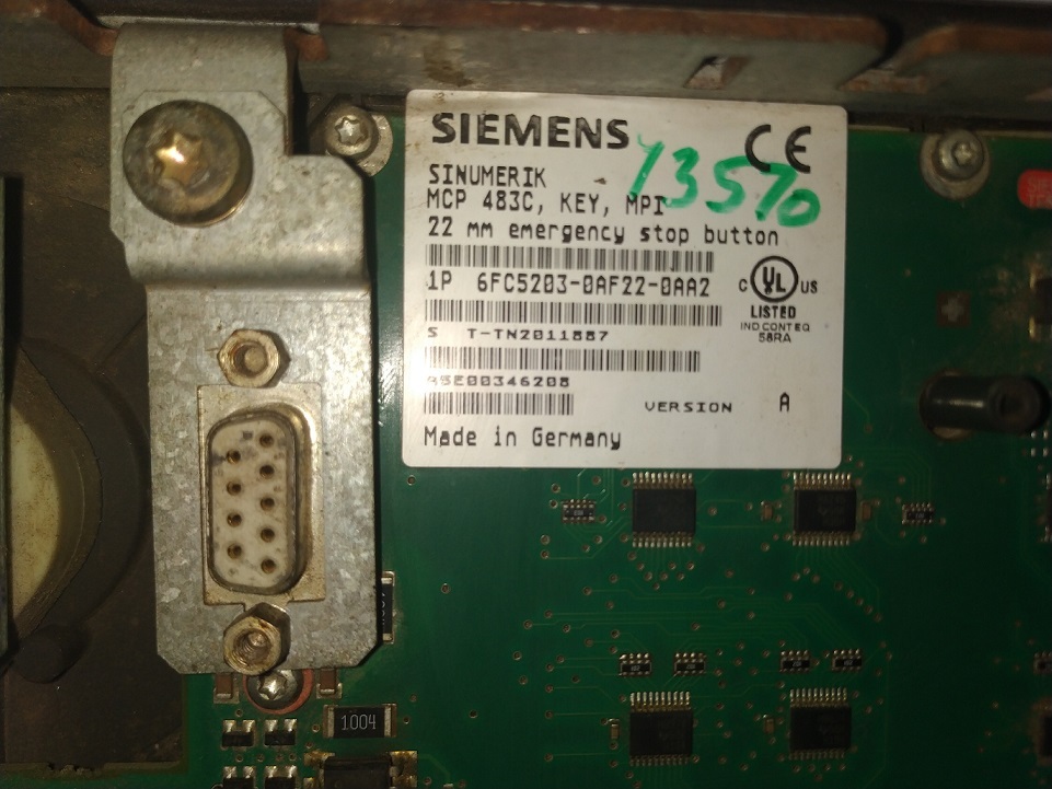 Siemens 6fc5203-0af22-0aa2 Keypad