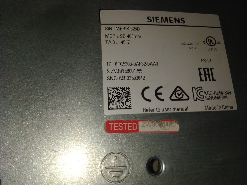 Siemens 6fc5303-0af32-0aa0 Keypad