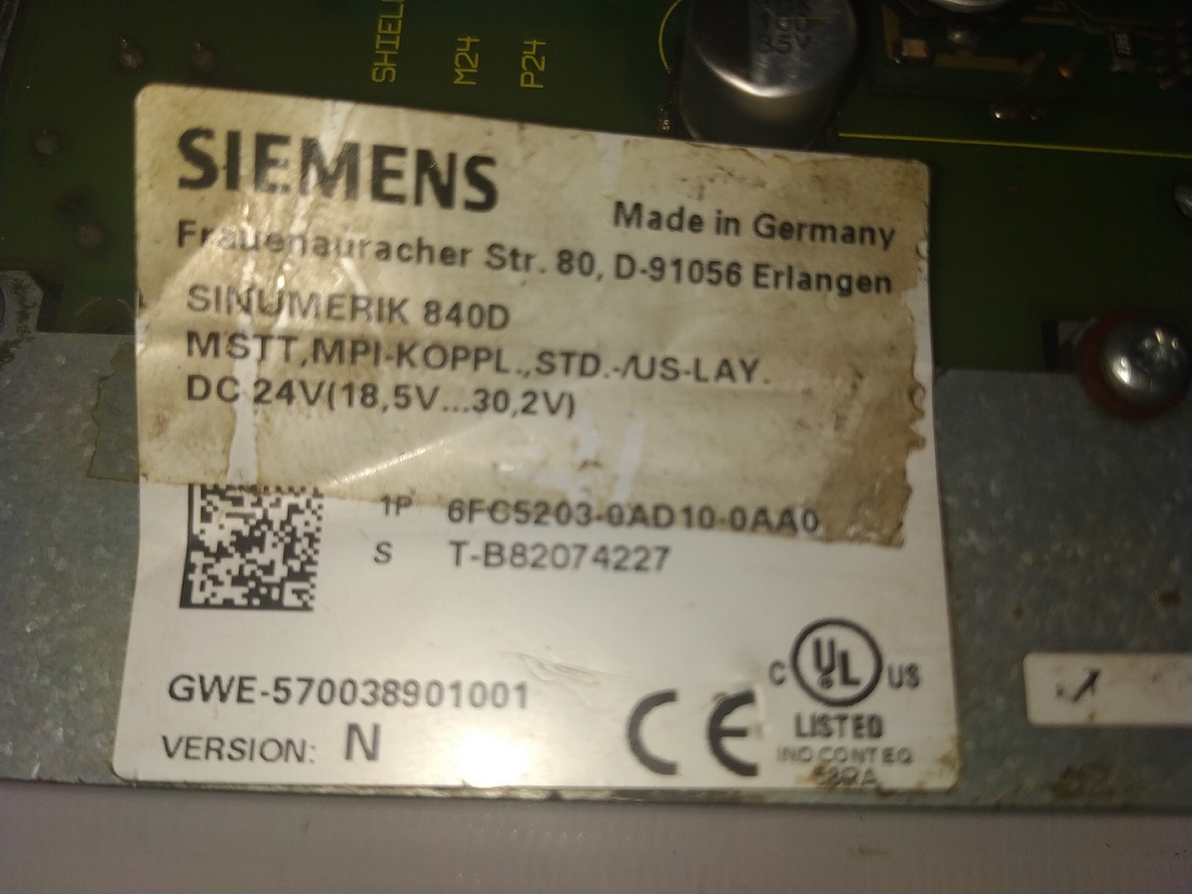 Siemens 6fc5303-0ad10-0aa0 Keypad