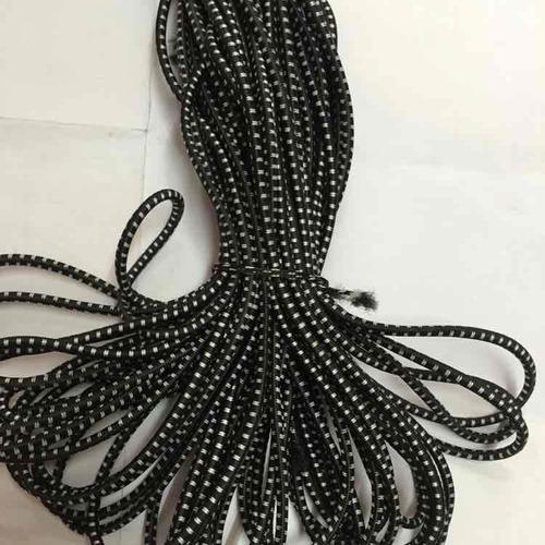 Elastic Cords - Elastic Material, Customizable Length, Black with White Patterns, 3-5 mm Width | Versatile Stretch Cord for Securing, Bundling, Crafting, or Industrial Uses