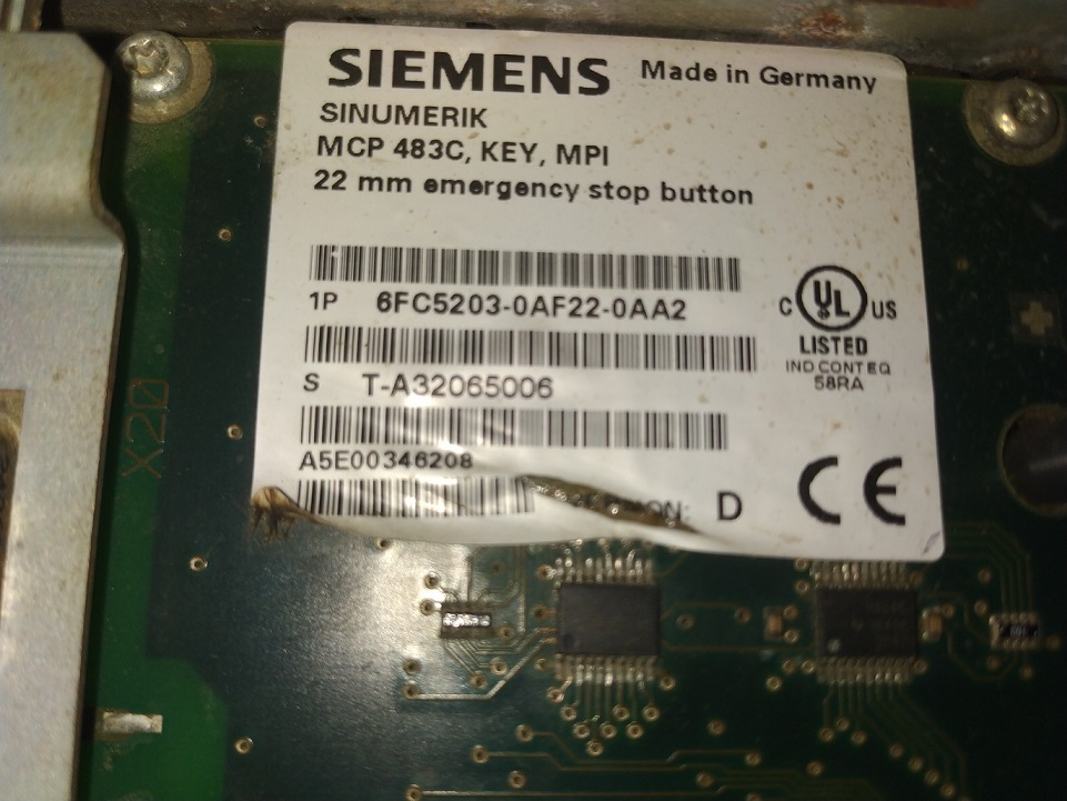 Siemens 6fc5203-0af22-0aa2 Keypad