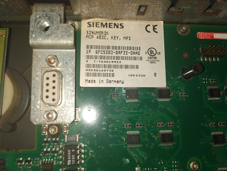 Siemens 6fc5203-0af22-0aa0 Keypad