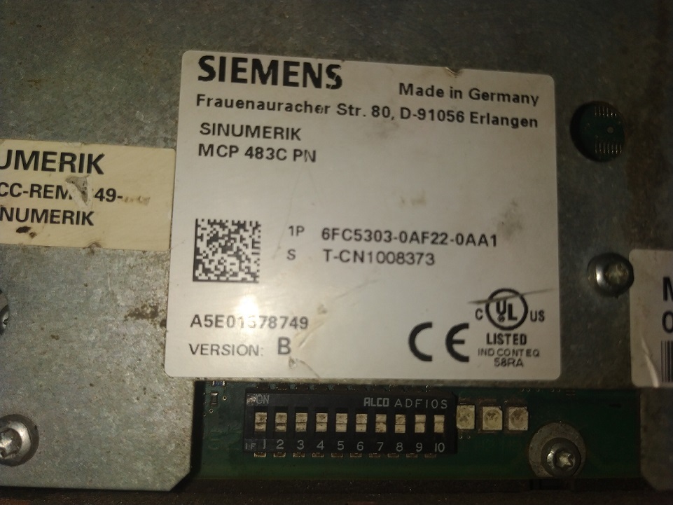 Siemens 6fc5303-0af22-0aa1 Keypad