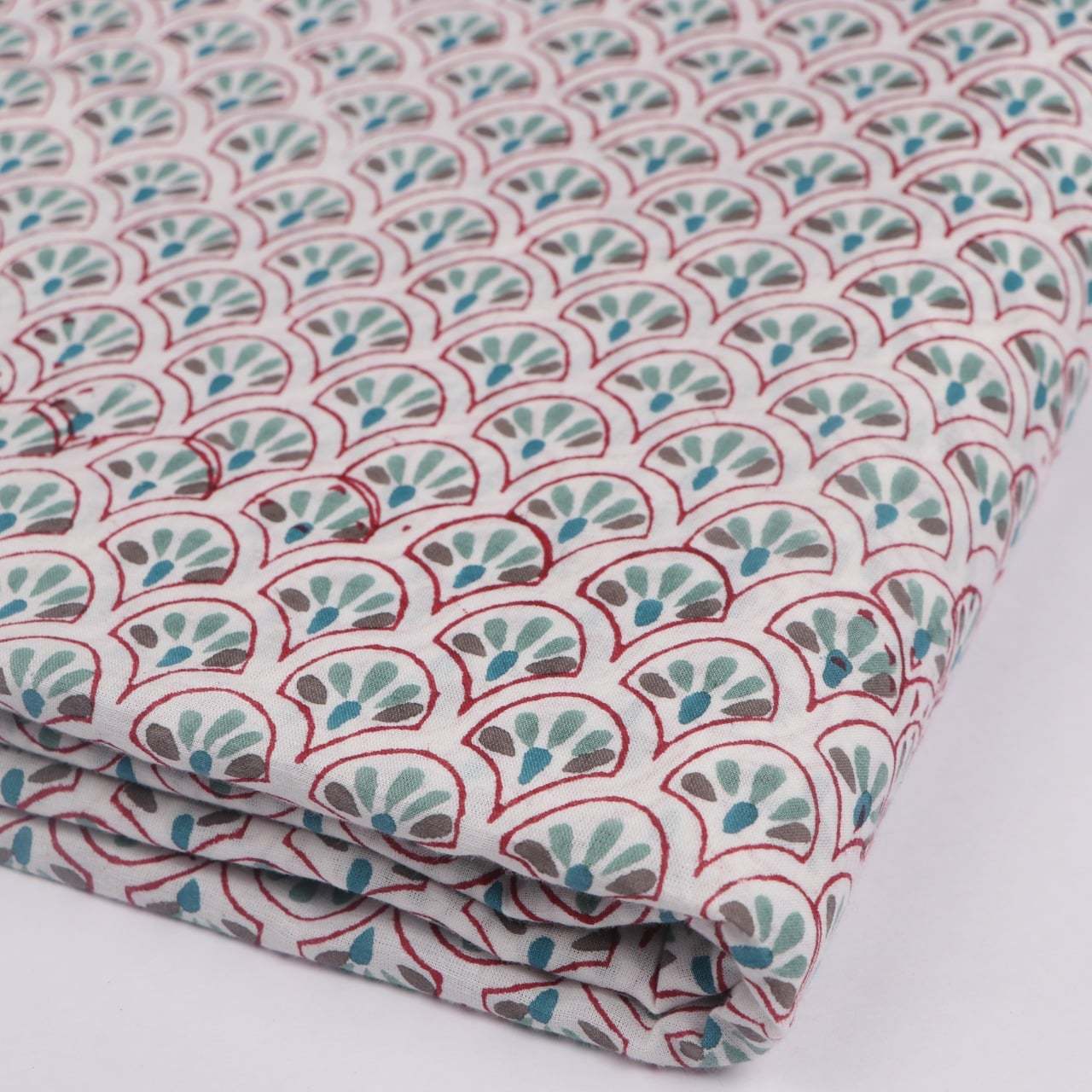 Hand Block Printed Fabric - 100% Cotton, 44 Inch Width, Multi Color | Washable, 10 Meter Yarn Count, Soft Voile For Dress Making