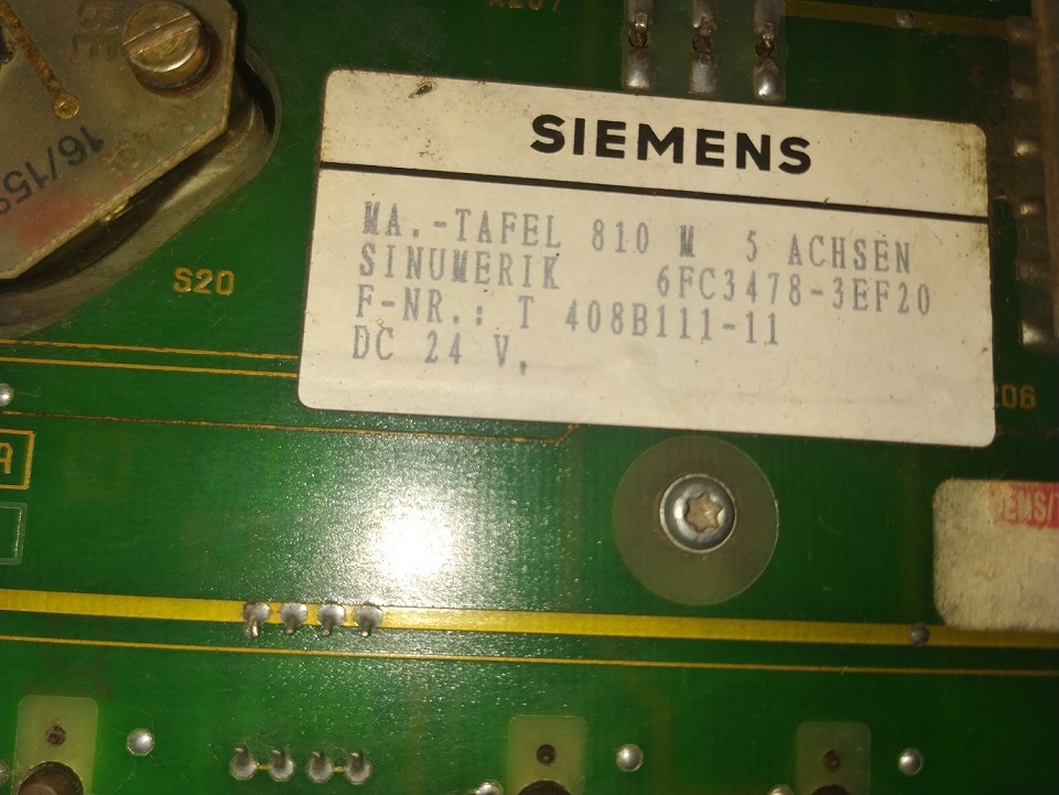 Siemens 6fc3478-3ef20 Keypad