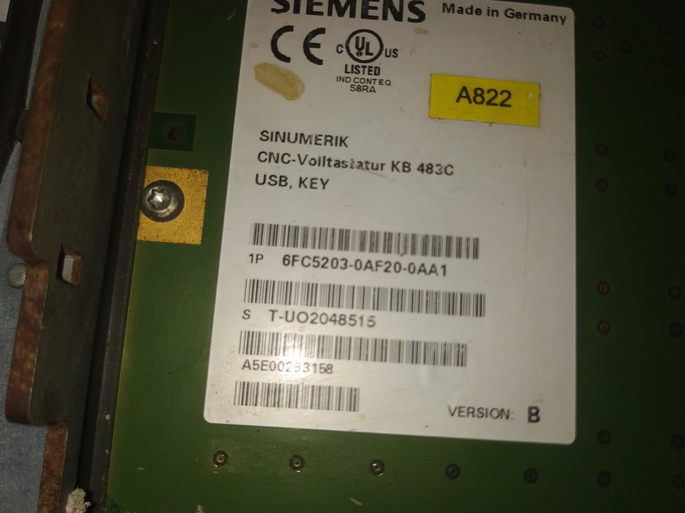 Siemens 6fc20-0af20-0aa1 Keypad