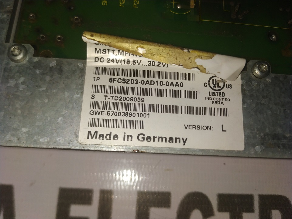 Siemens 6fc203-0ad10-0aa0 Keypad