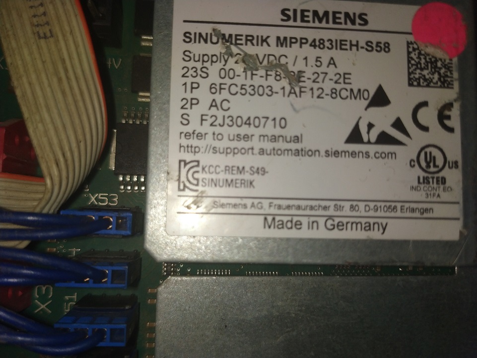 Siemens 6fc5303-1af12-8cm0 Keypad