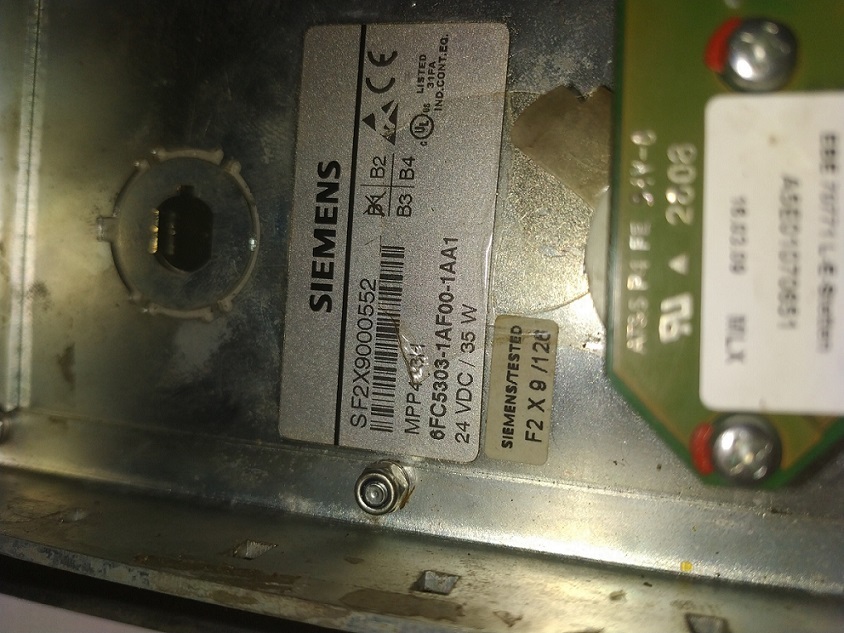 Siemens 6fc5303-1af00-1aa1 Keypad