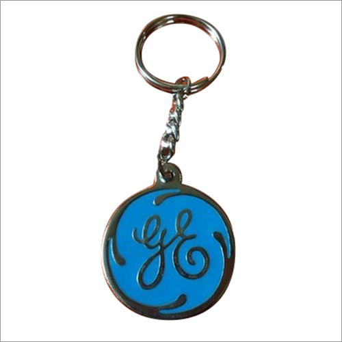 Different Available Round Printed Brass Key Chain