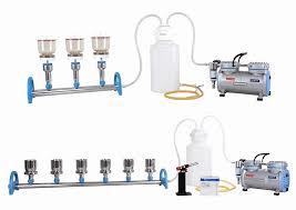 Vacuum Filtration Manifold, Sterility Test Unit, Complete Kit - Color: Silver