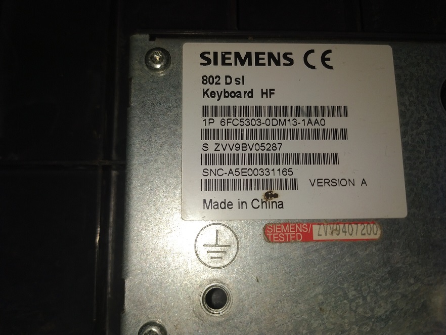 Siemens 6fc5303-0dm13-1aa0 Keypad