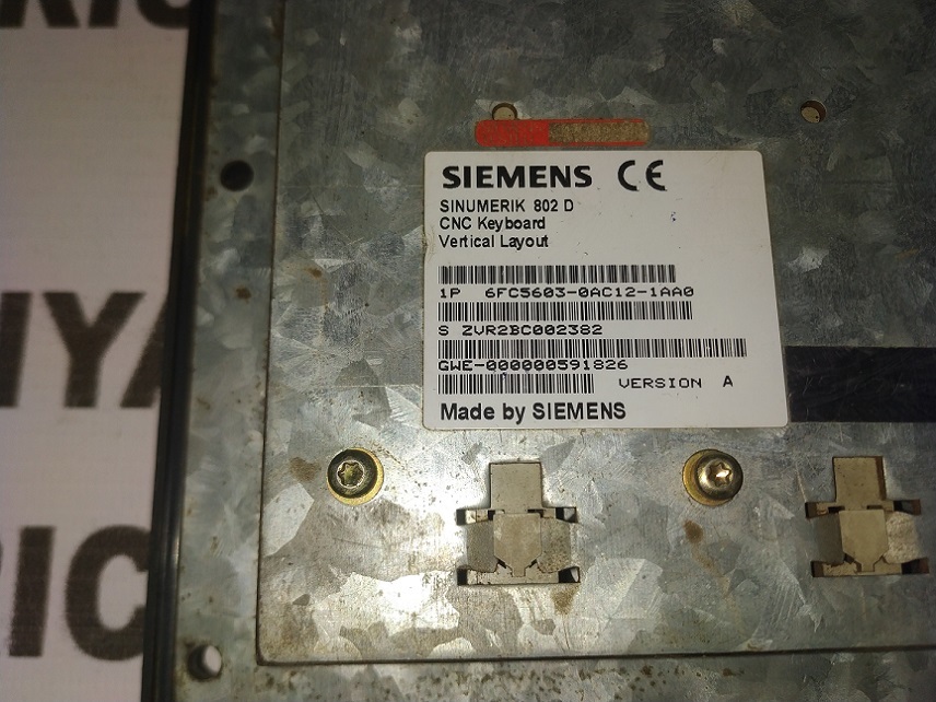 Siemens 6fc5603-0ac12-1aa0 Keypad