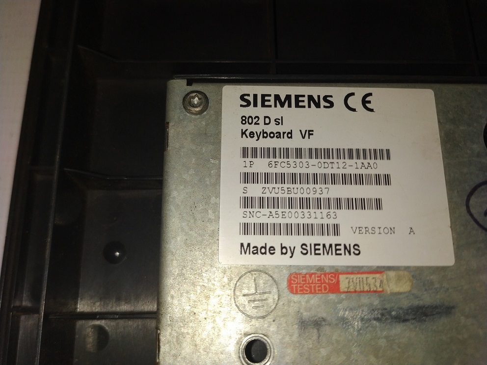 Siemens 6fc5303-0dt12-1aa0 Keypad