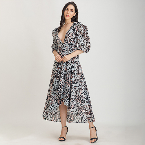 Multicolor Ladies Mid Length Dress