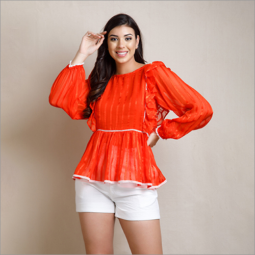 Ladies Designer Top - Optimum Quality Fabric, All Sizes Available, Elegant Plain Pattern For Summer Style