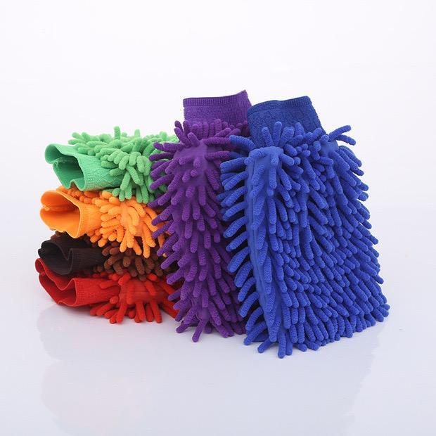 Microfiber Cleaning Gloves - Extra Plush, Dual Side Multicolour | Soft, Non-Scratchable, Absorbent for Gentle Vehicle Care