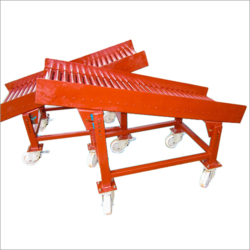 Orange Incline Roller Conveyor