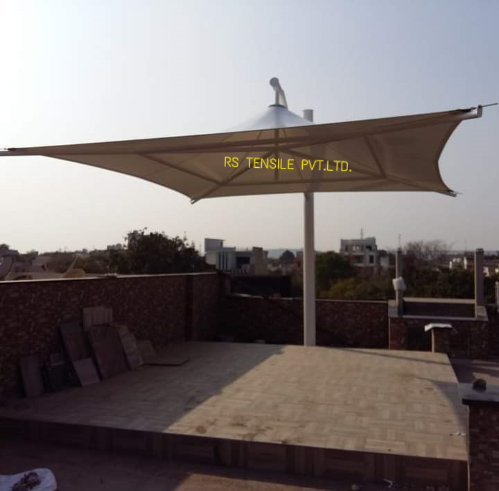 Tensile Gazebo - Pvc, Frp Material | Modular, Waterproof Design, Customizable Size And Shape, Eco-friendly Features, White Finish