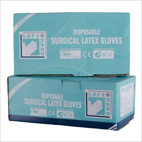 Safe Hand Latex Sterile Surgical Gloves - Latex Material, Disposable Type: Wrapping Sheets | Easy Fit, Skin-Friendly, Laminated Packaging