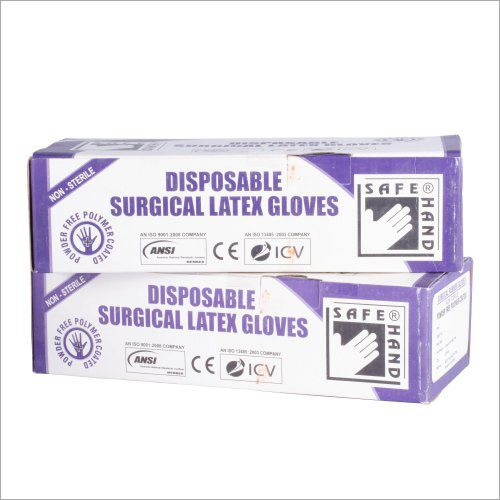 Safe Hands Latex Powder Free Polymer Coated Non Sterile Gloves - Latex Material, Multiple Sizes , Smooth Finish & Excellent Grip