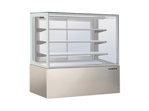 Pastry Display Counter - Black Glass, 1200x700x1350mm | 430 Ltr Capacity, Fluorescent Lighting