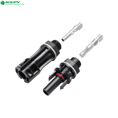 सोलर इन्वर्टर और Pv कंबाइनर बॉक्स Mc4 पैनल माउंट के लिए ब्लैक टीयूवी सोलर पैनल कनेक्टर 1500Vdc स्टैंडर्ड टाइप