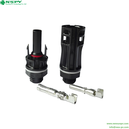 Black Tuv Certified Solar Panel Connector 1500vdc Standard Type For Solar Inverter And Pv Combiner Box Mc4 Panel Mount
