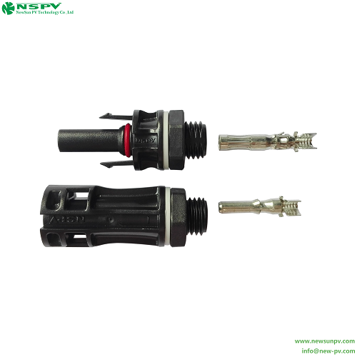 Black Tuv Certified Solar Panel Connector 1500vdc Standard Type For Solar Inverter And Pv Combiner Box Mc4 Panel Mount